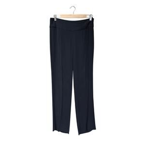 Eileen Fisher Black 100% Silk Side Zip Flare Trouser Pant Sz XS MSRP $198